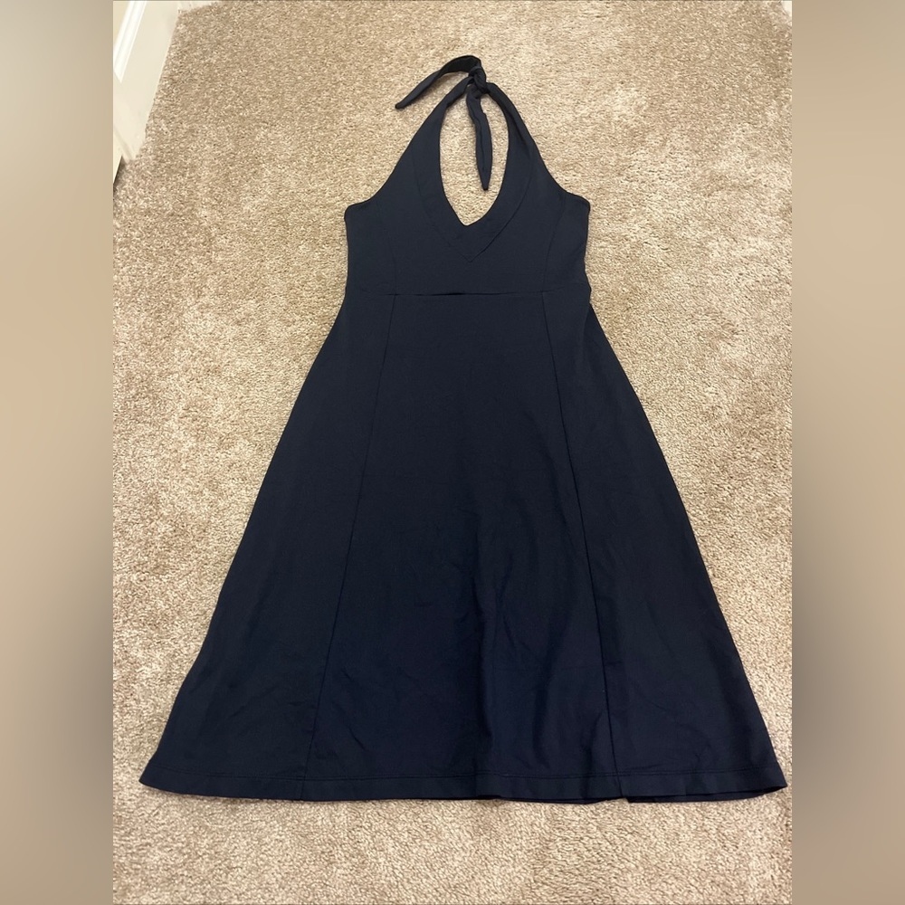 Womens Patagonia Morning Glory Black Halter Tie Athletic Dress Size Small